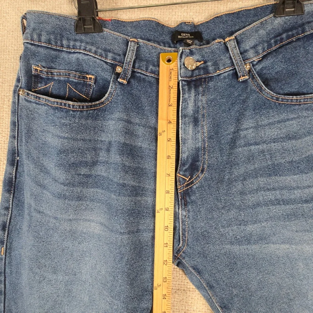 True Religion Mens Geno Relaxed Slim Jeans Medium Tide Wash 38x32 700385 NWT